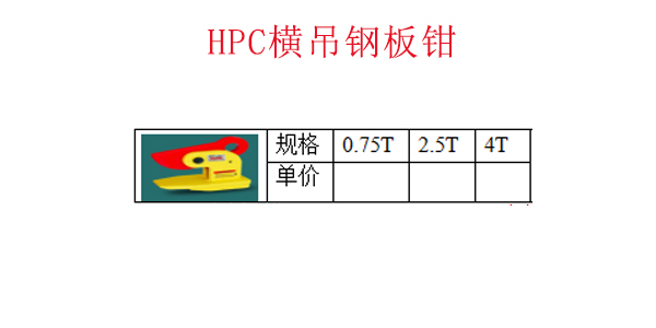 HPC横吊钢板钳