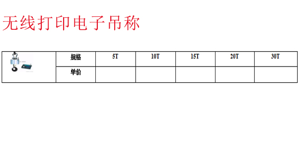 无线打印电子吊称