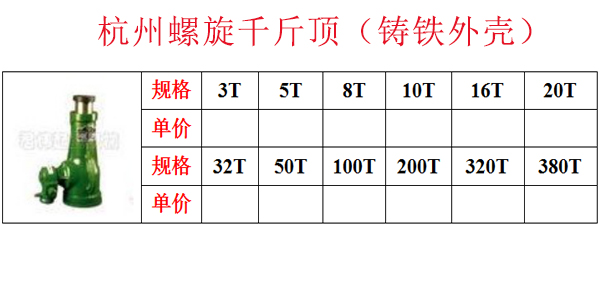 杭州螺旋千斤顶（铸铁外